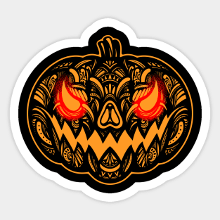 Demonic Pumpkin with glowing eyes Sticker